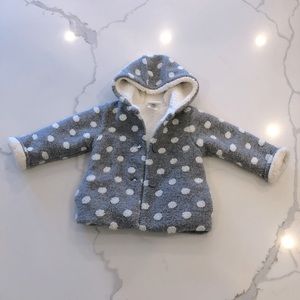 Toddler Winter Jacket -Grey with White Polka Dots!